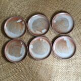 Series of 6 dessert plates in sandstone