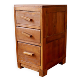 Art Deco bedside table in Burmese teak