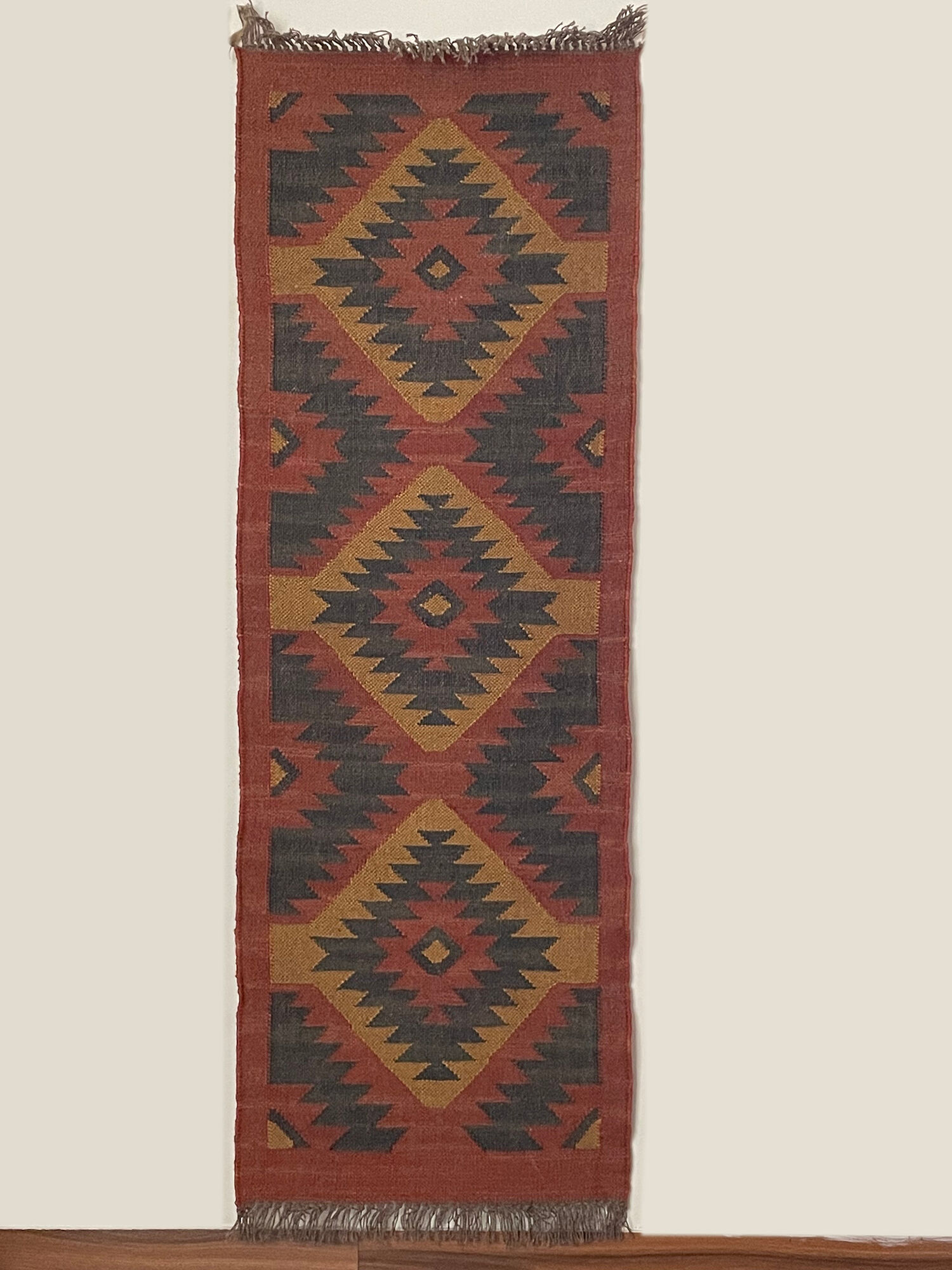2 x 6 jute handwoven kilim runner dhurrie rug, indian