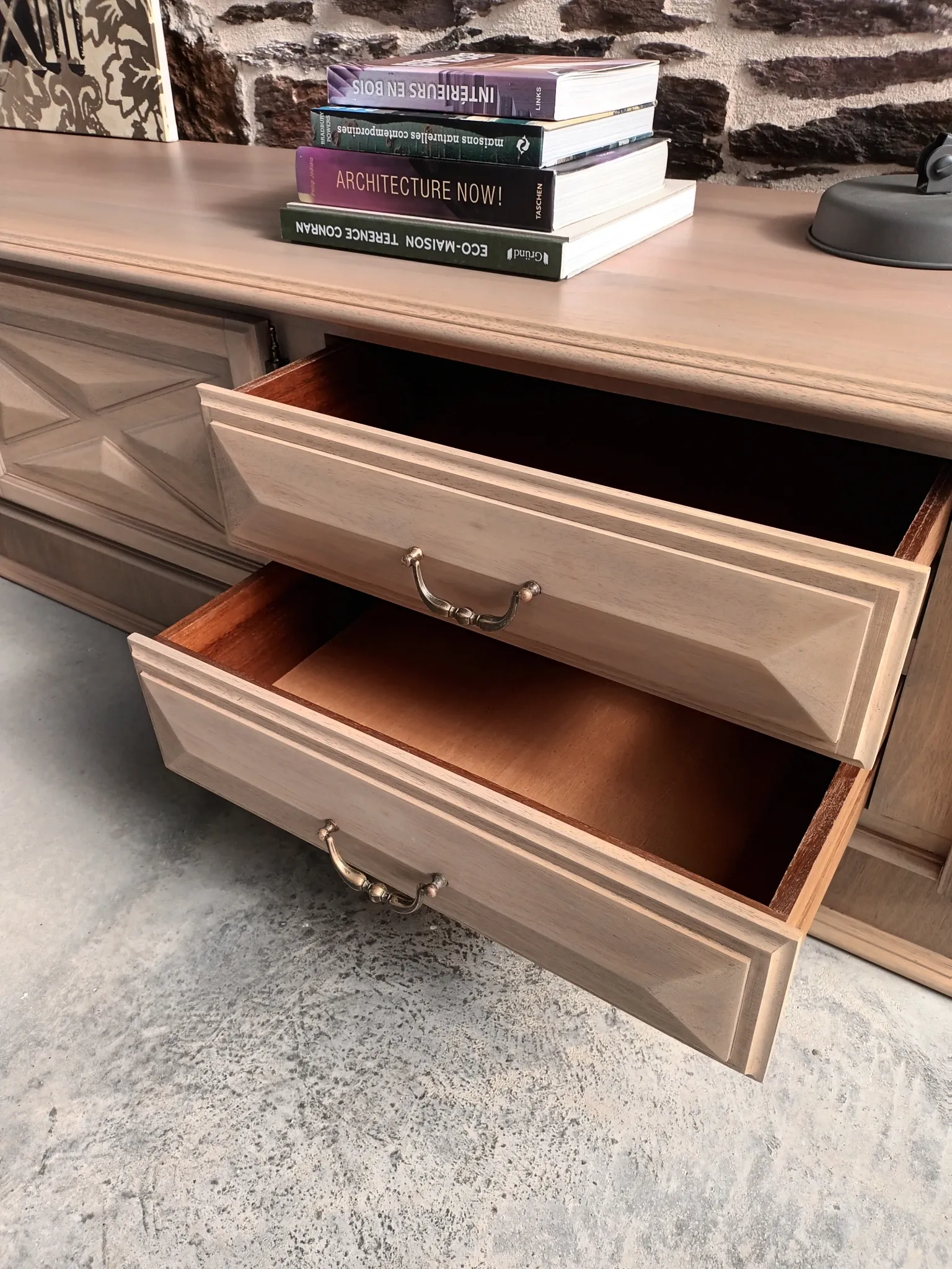 Large sideboard, TV stand, bench.