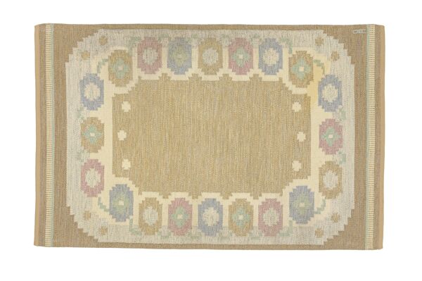 Tapis scandinave Du milieu Du Siècle Par Anna Johanna Ångström. 205 Cm X 133 Cm (81 X 52 Po).