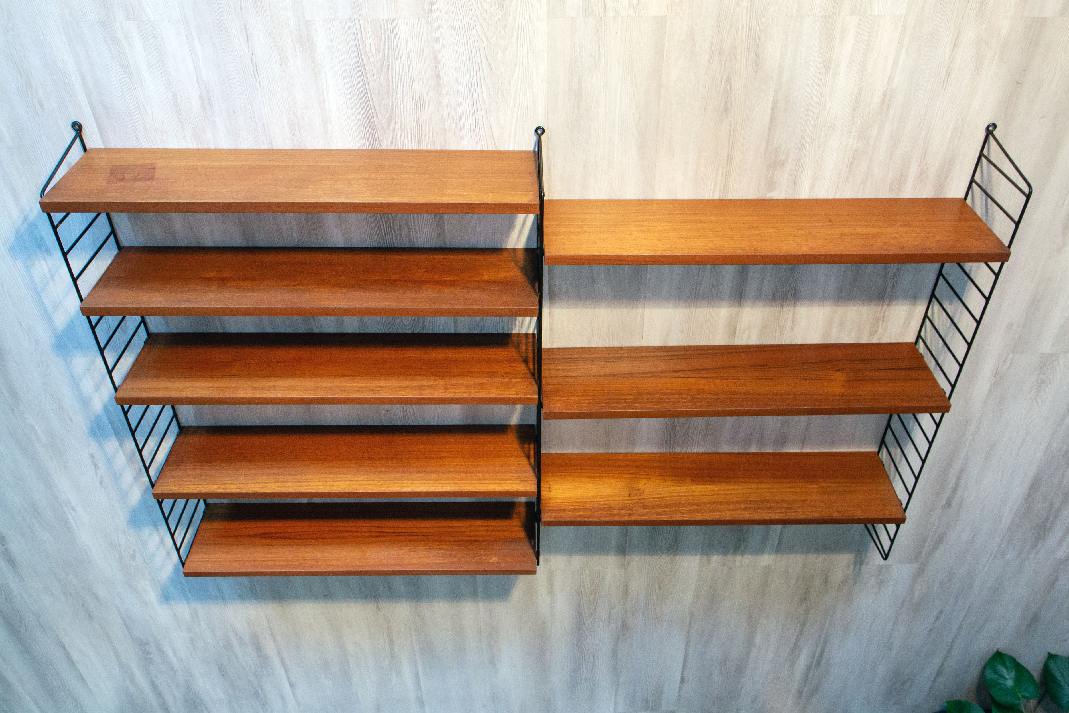 Modular double shelf String by Nisse Strinning, Sweden, circa 1960