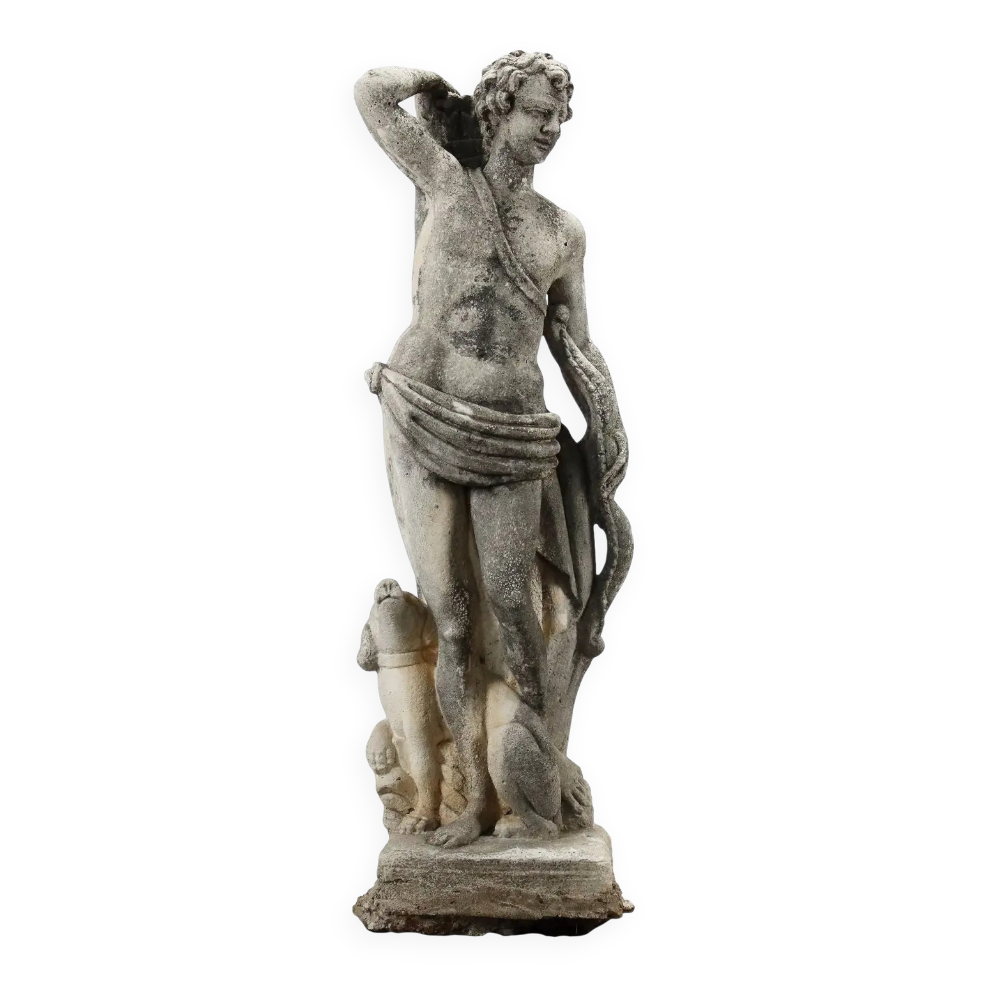 Ancient garden sculpture in terracotta Apollo Italy 20th Century