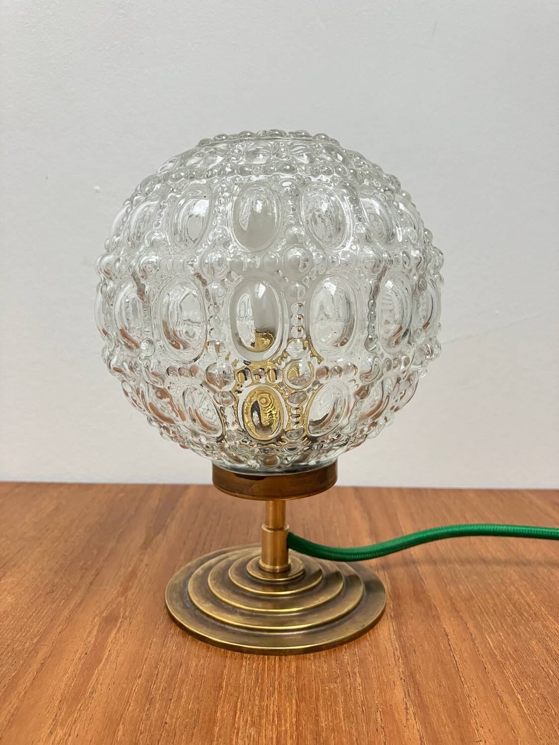 Vintage glass globe table lamp