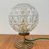Vintage glass globe table lamp