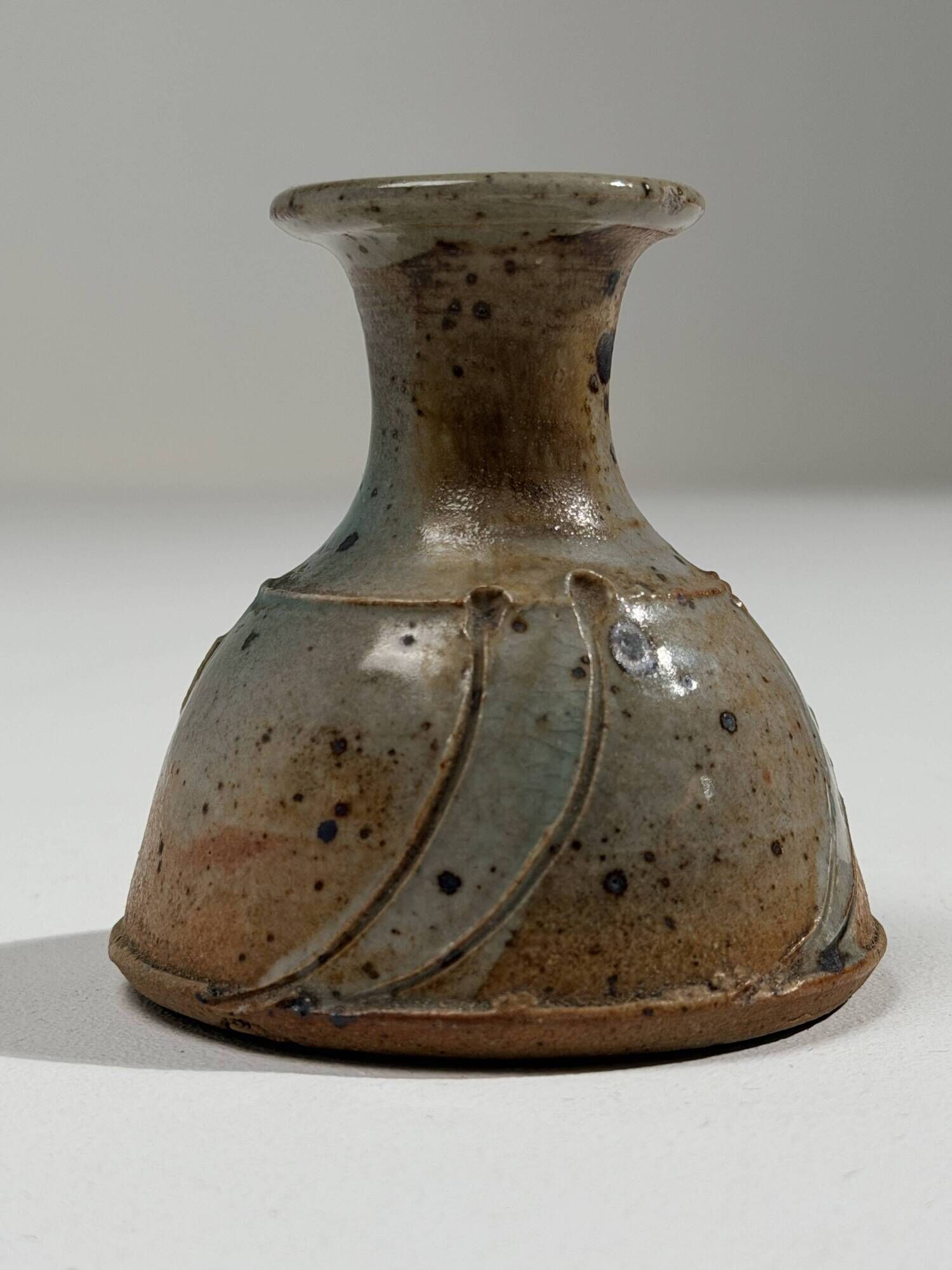 Rare miniature vase in glazed stoneware, Gustave Tiffoche – Guérande circa 1960