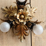 Vintage wall lamp, golden metal