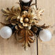 Vintage wall lamp, golden metal