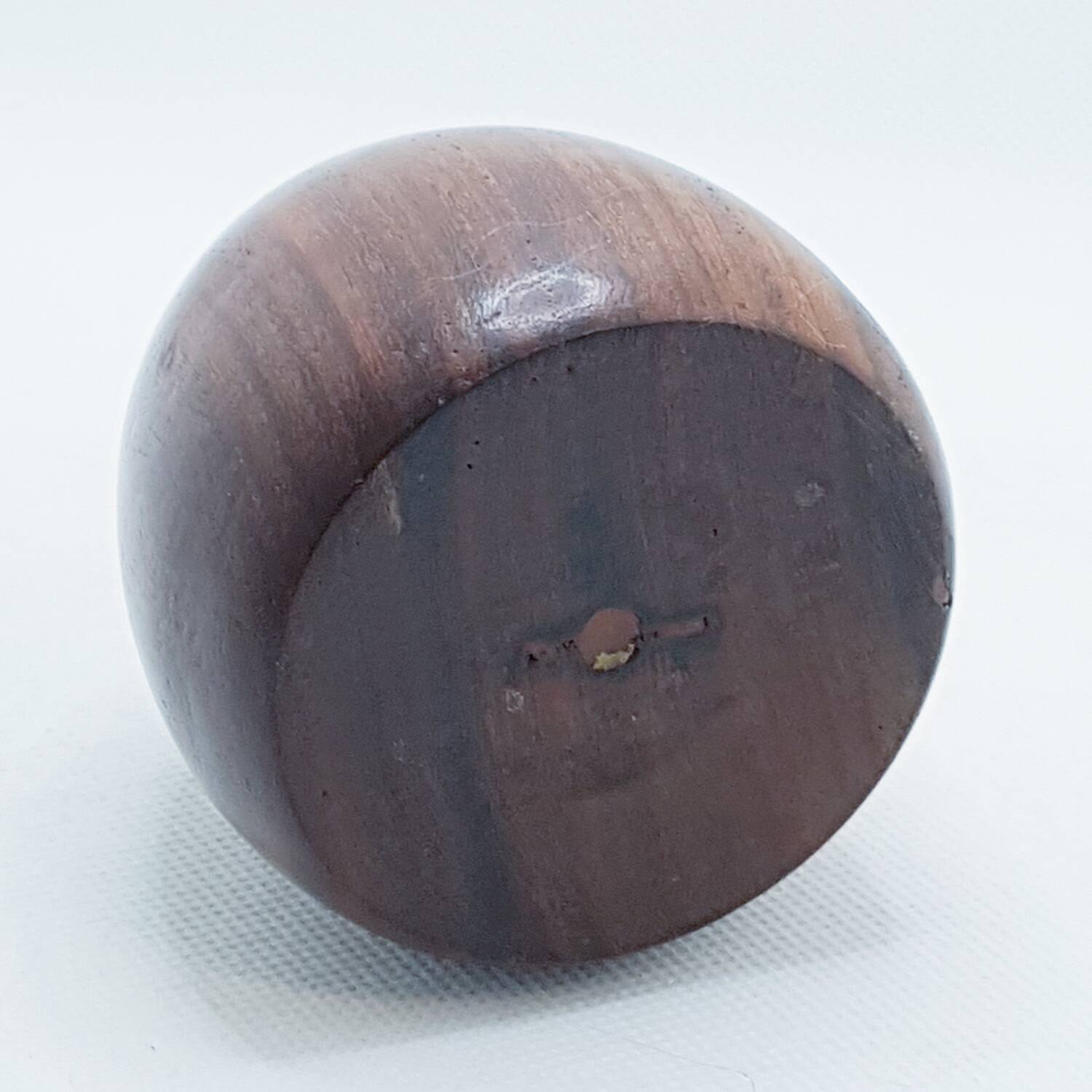 Solid wood & brass owl paperweight