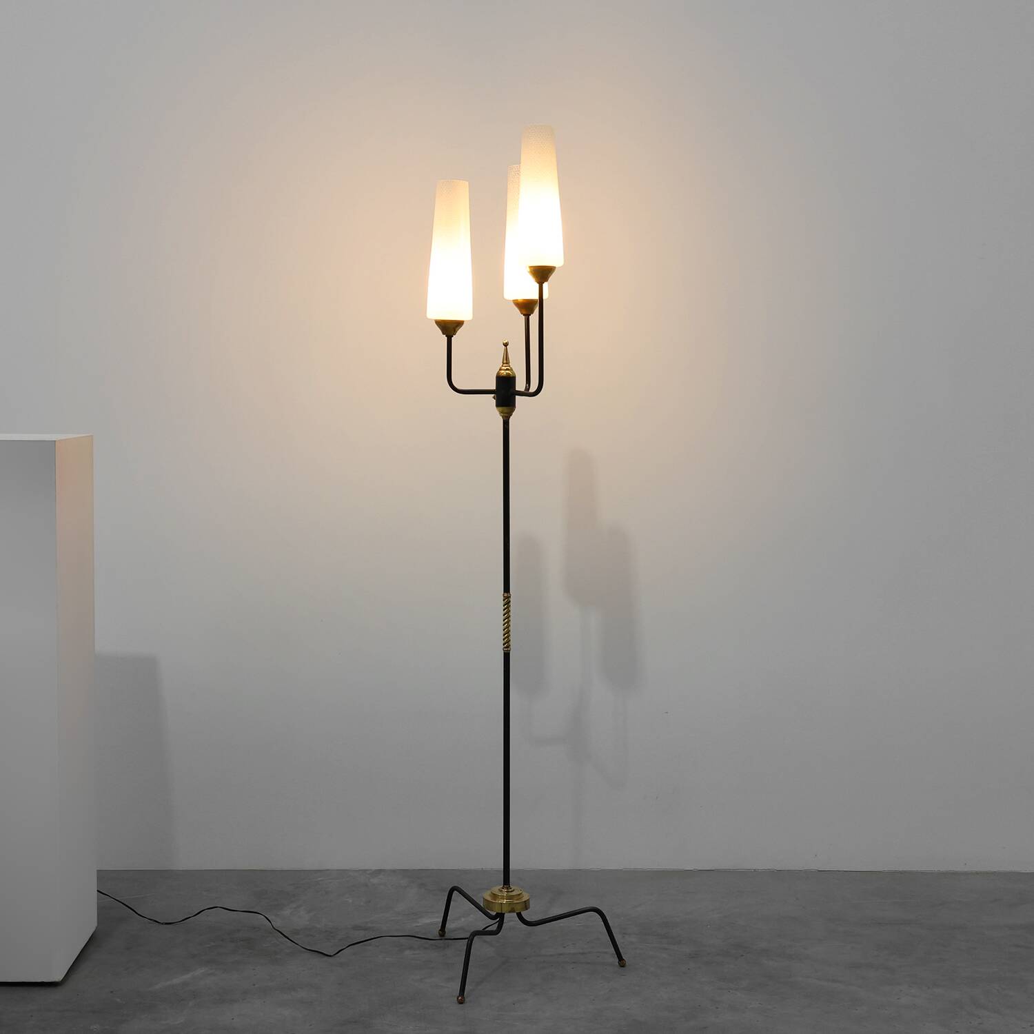 Maison Arlus Three‑Light Floor Lamp, France, 1950