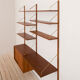 Teak wall unit by Hansen Guldborg with a desk and a cabinet, Denmark, 60s