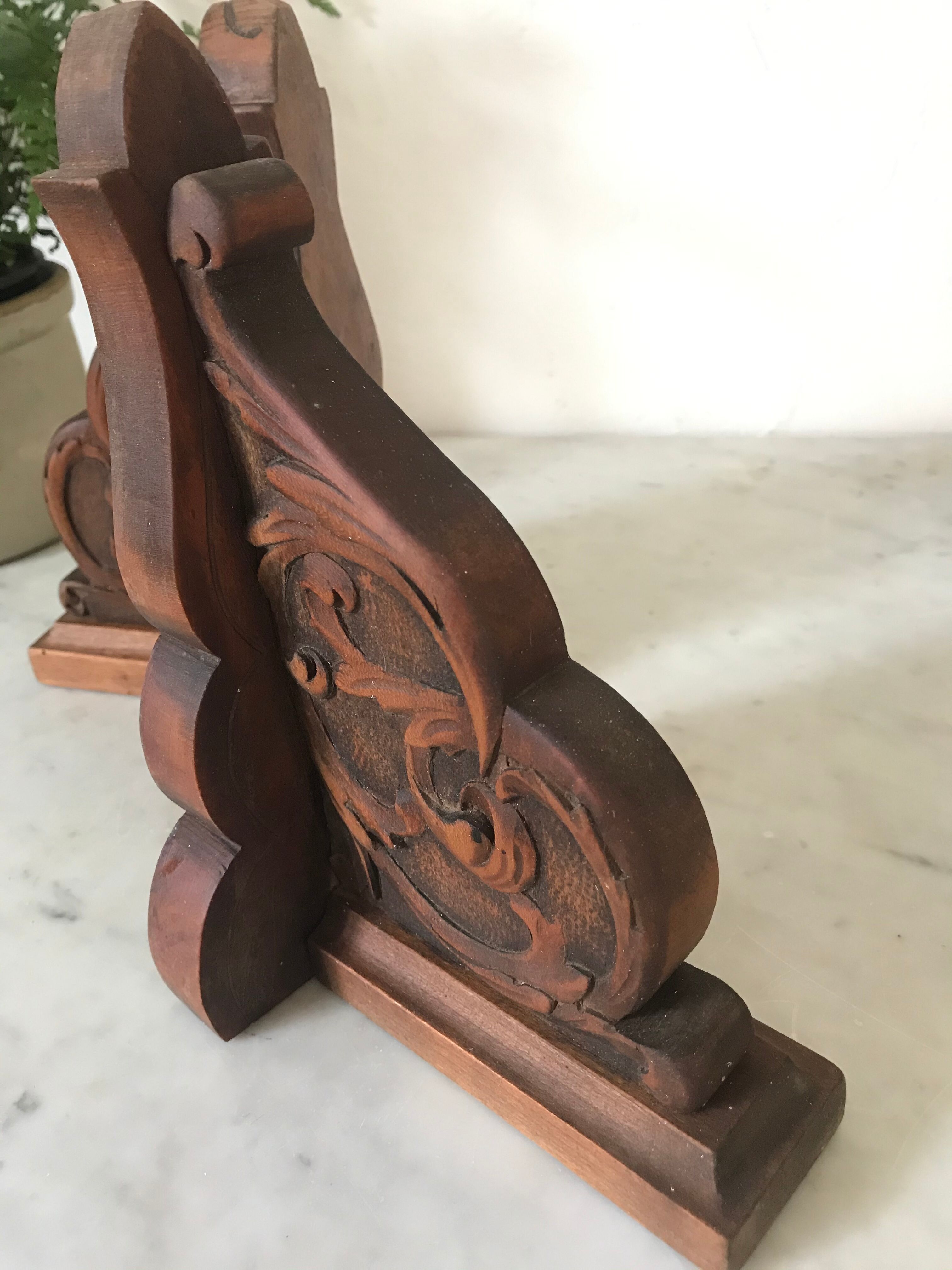 Former wooden bookends