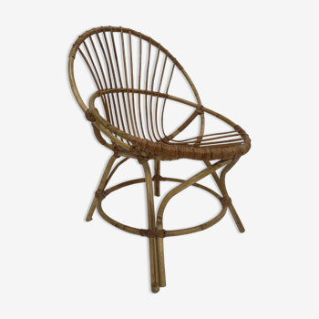 Vintage rattan chair by Dirk van Sliedregt Rohe Noordwolde 1960 in the Netherlands