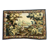 AUBUSSON tapestry, 20th century, "Verdure Oiseau" (Greenery with Bird)
