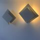 Pair of vintage wall lights, white lacquered metal, Netherlands 1970s