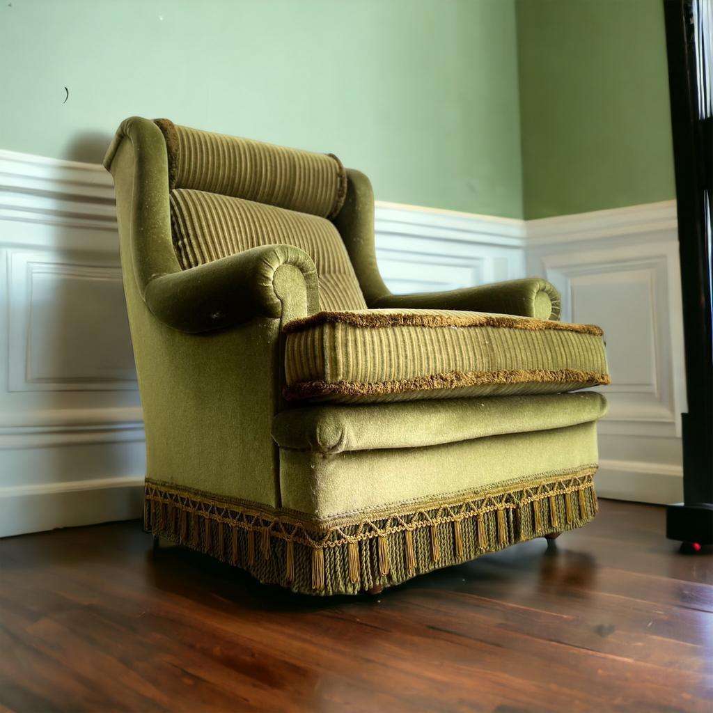 Vintage green single-seater / armchair / club chair
