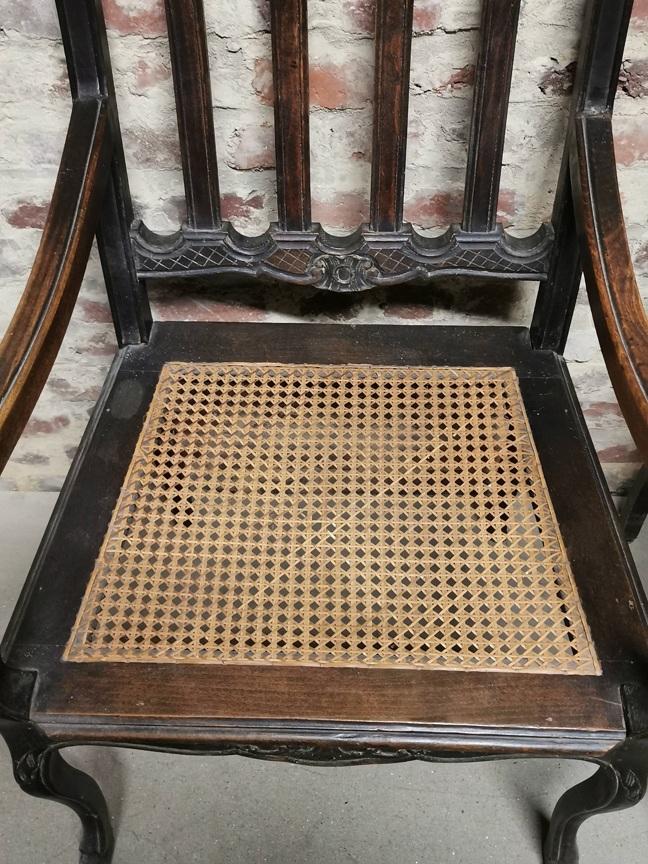 Paire de Fauteuils Cannés anciens , Style Louis XV / régence