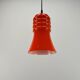 Rare orange glass trumpet-shaped pendant light by Peill & Putzler, 1960.