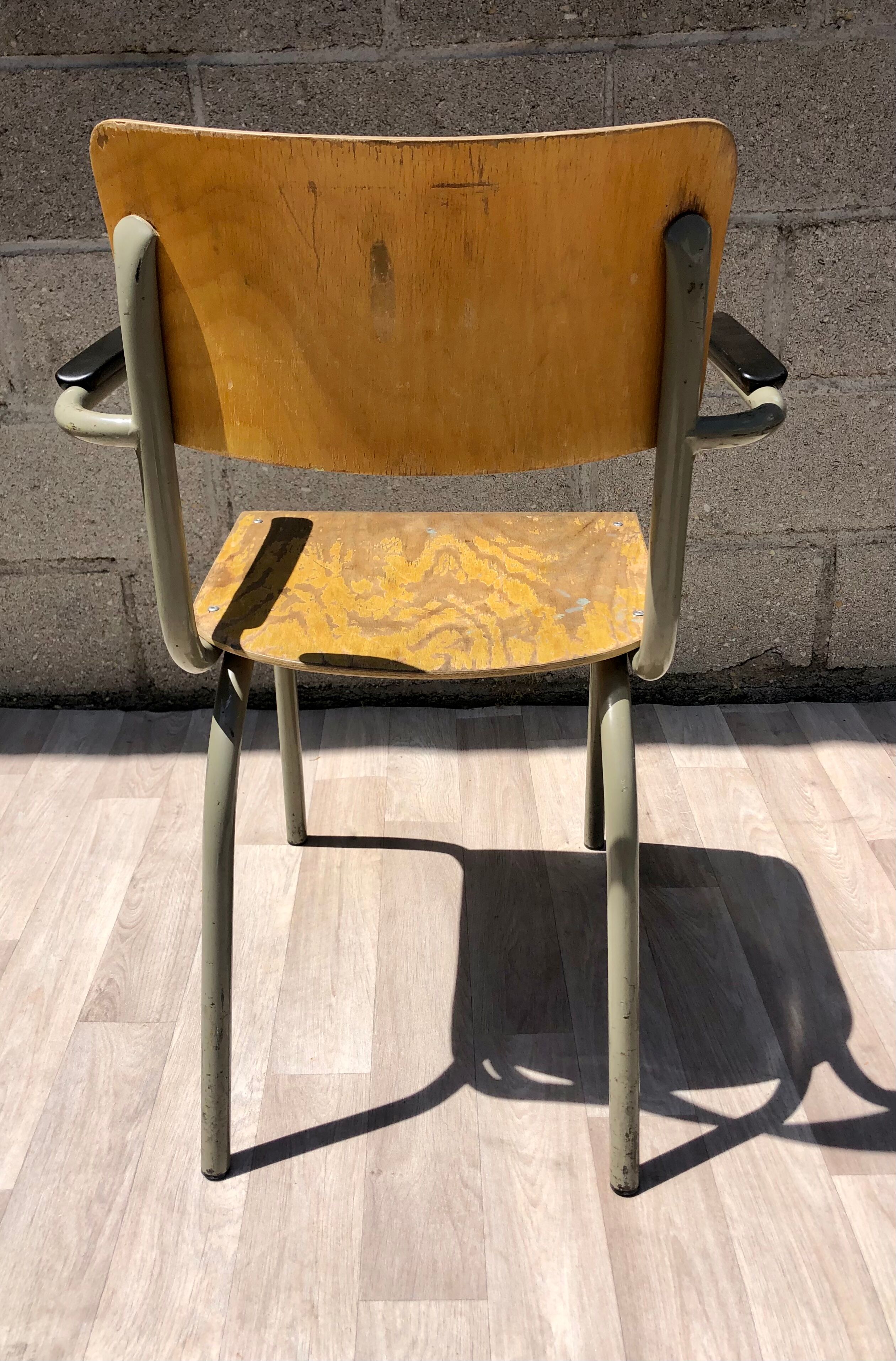 Vintage elbe industrial school office 1960 & tubax chair