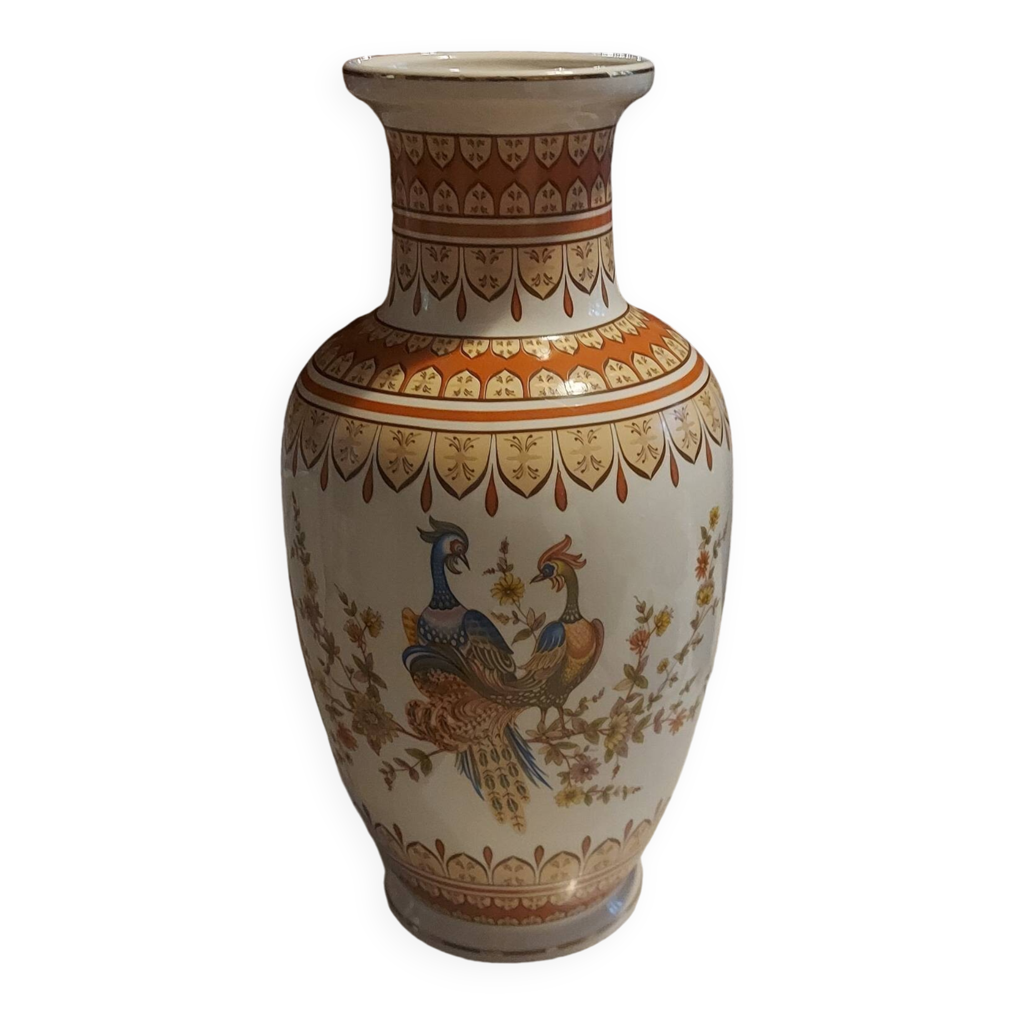 Japanese style porcelain vase signed FG