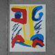 Colour lithograph, Bengt Lindström, 1995, The Giant on the Mountain,