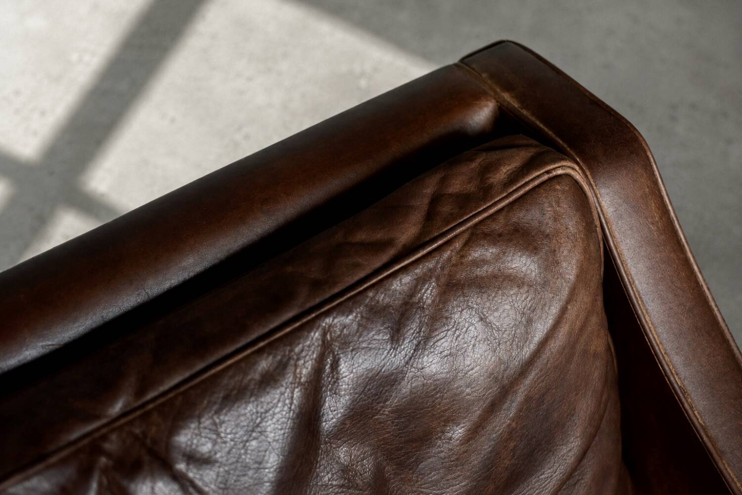 Vintage Mid-Century Danish Modern Lounge Leather Chair & Ottoman Model 2207