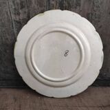 Français plat à asperges antique, majolique, barbotine