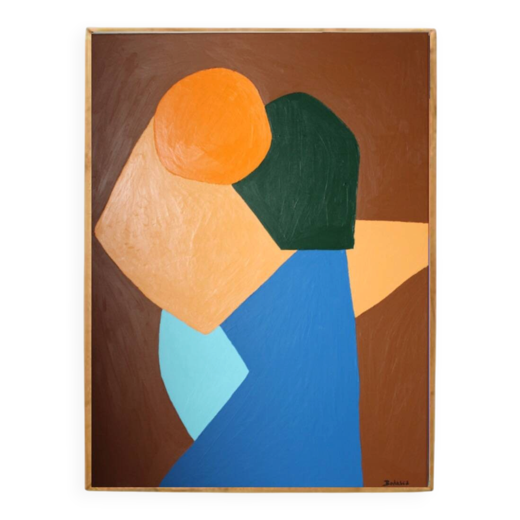 Come closer minimalist painting couple