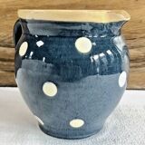 Blue Savoyard pitcher with polka dots