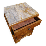 Art deco bedside table, marble top