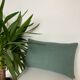 Linen cushion plain cotton green sage