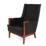 Leather armchair, Karl Erik Ekselius, Sweden, 1960