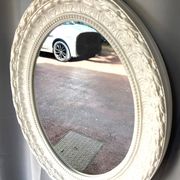 Large White Stucco Wooden Mirror Shabby Chic Baroque Decorative Art