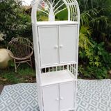 White rattan shelf