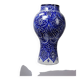Large Moroccan vase/jar from Fès, handcrafted ceramic Khabia, 19th-20th century, cobalt.