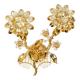 1970s brass crystal glass floral wall lamp by Ernst Palme unused condition
