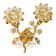 1970s brass crystal glass floral wall lamp by Ernst Palme unused condition