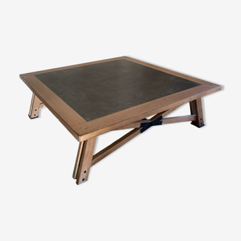 Metal and oak coffee table Épure (Rigaud furniture)