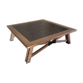 Metal and oak coffee table Épure (Rigaud furniture)