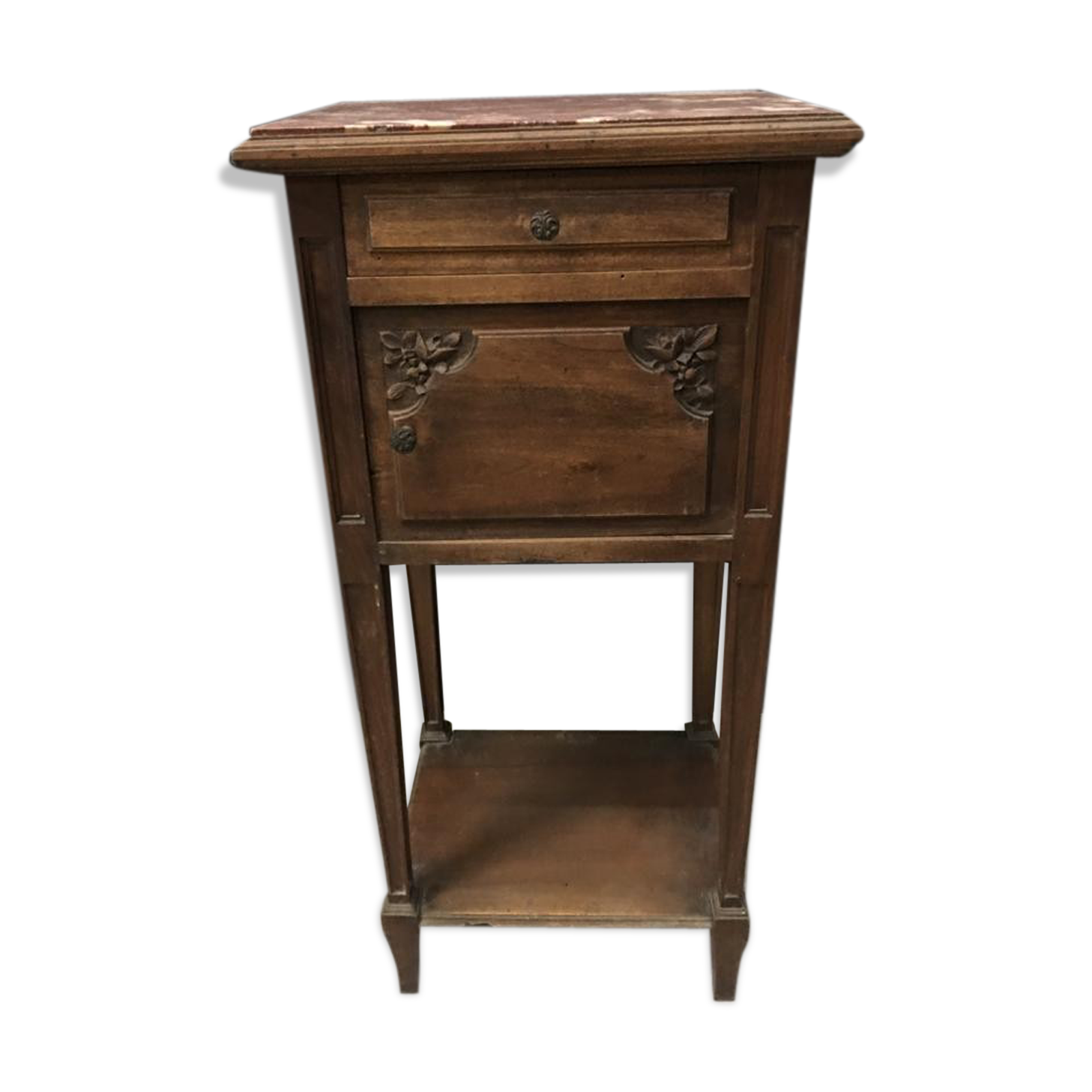 Wooden and marble bedside table éé