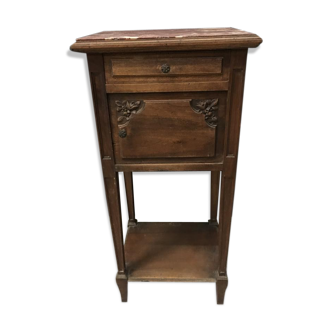 Chevet en bois et marbre