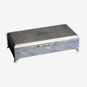 English silver metal card box