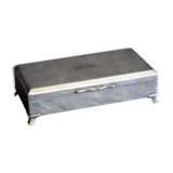 English silver metal card box