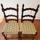 6 chaises italiennes rustiques, restaurées, années 1950
