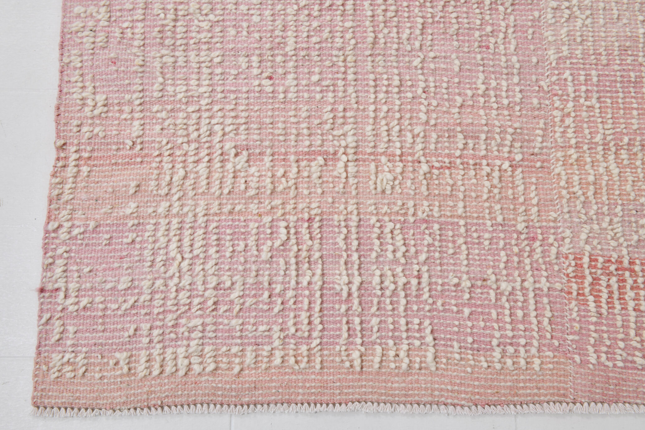 Tapis turc rose Kilim Blush 7x8, 228x248cm