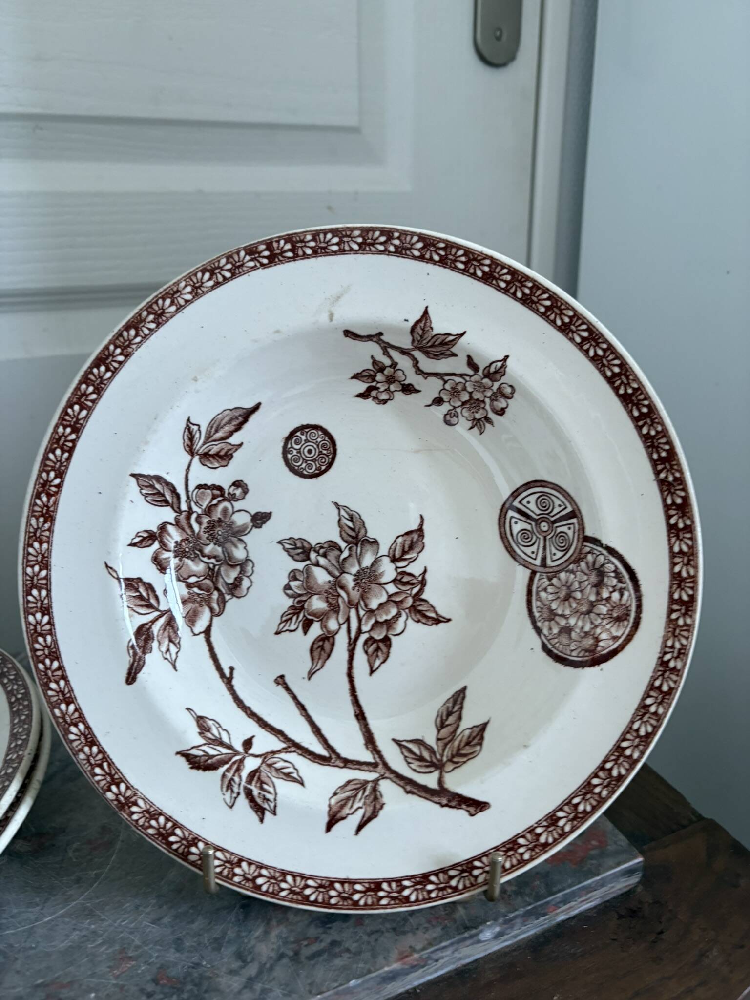 Lot of 4 Deep Plates Earthenware Ceramic Iron Clay Grand Dépôt Marseille