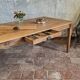 Large authentic farmhouse table made of solid French oak.