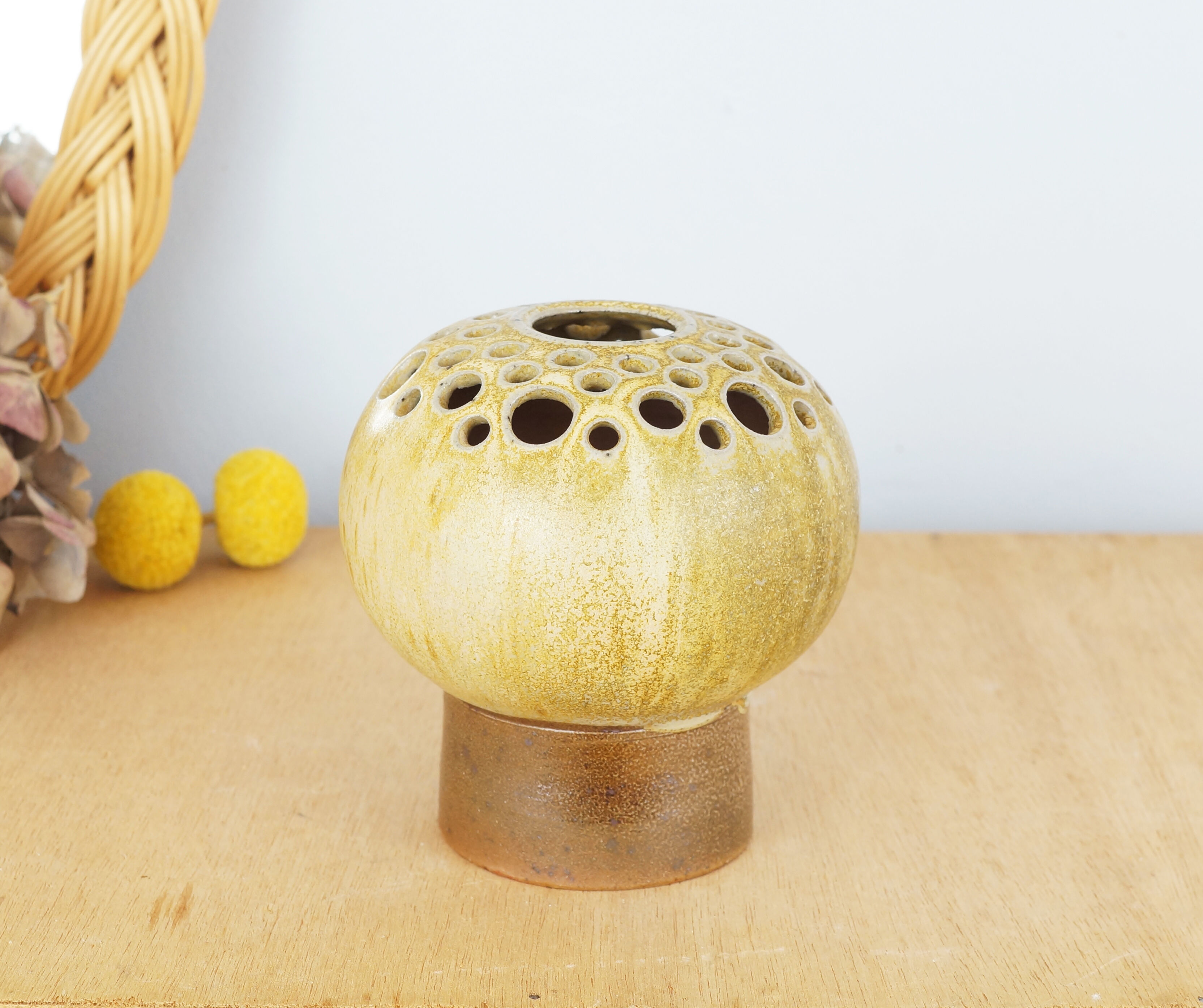 Vintage stoneware vase 70s