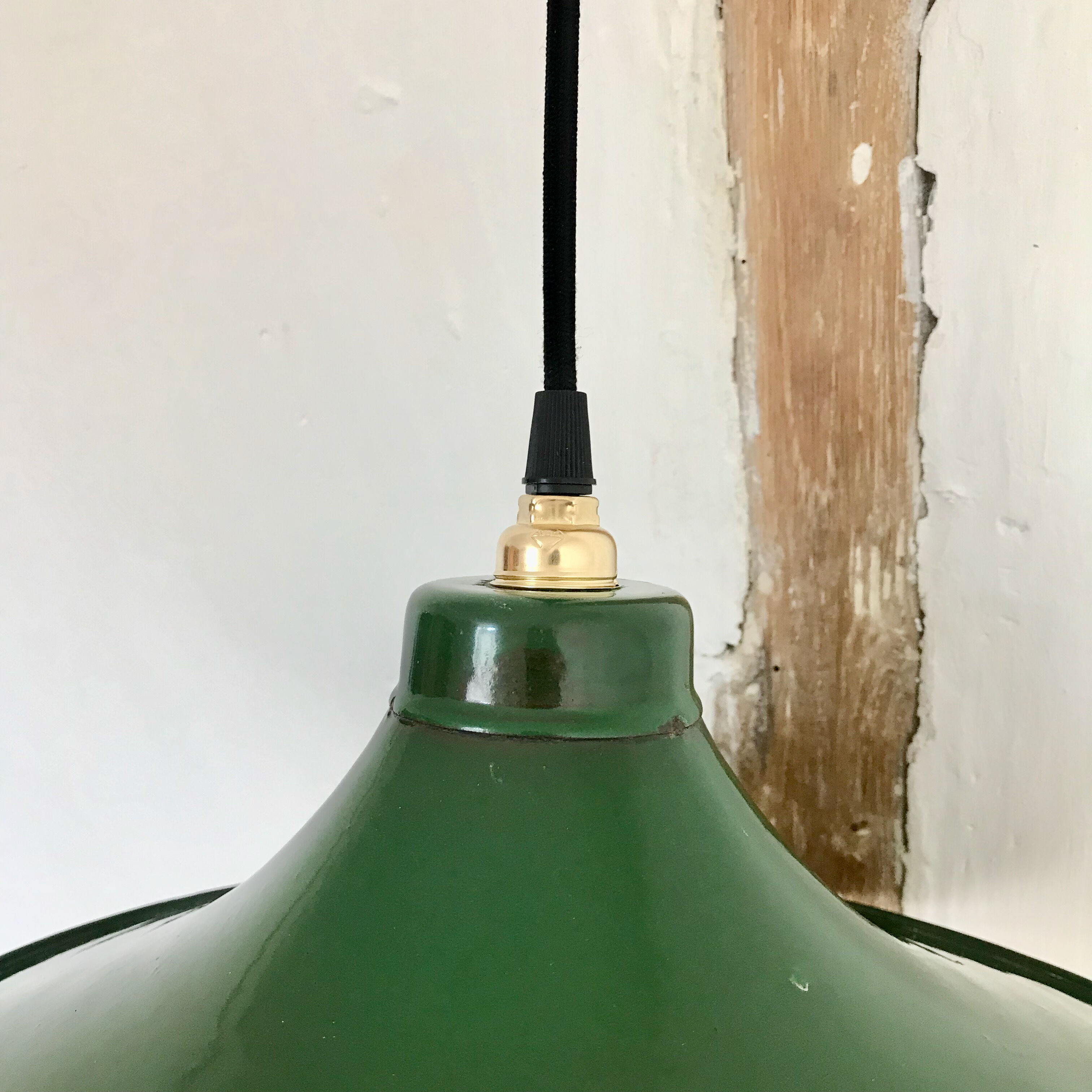 Suspension abat-jour émaillé vert