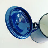 Vintage blue and black enamel coffee pot